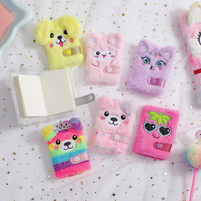 Caiet de pluș cu iepure de desene animate pentru copii, caiet portabil Kawaii, mini carte de buzunar, cadouri pentru student, jurnal mic, papetărie