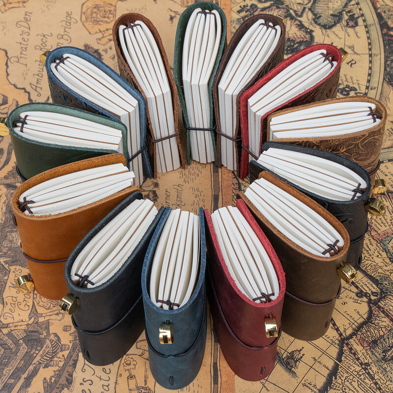 Vintage ādas ceļotāju piezīmju grāmatiņa: 3 x 32 lapu uzpildes, 100 g papīrs, personalizēts ādas žurnāls, pārnēsājama dienasgrāmatas grāmata