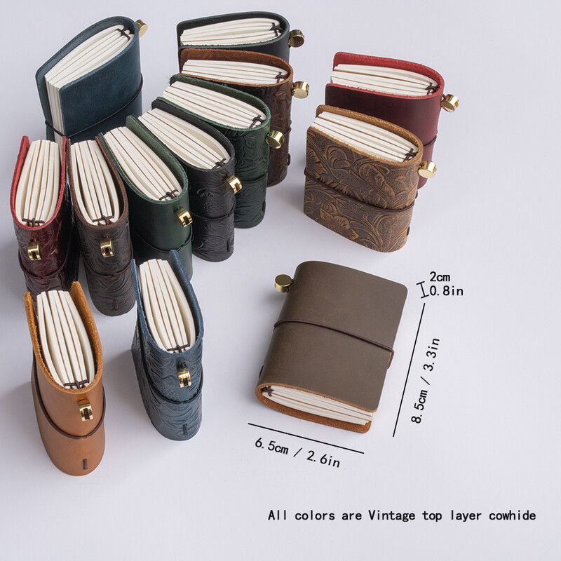 Vintage ādas ceļotāju piezīmju grāmatiņa: 3 x 32 lapu uzpildes, 100 g papīrs, personalizēts ādas žurnāls, pārnēsājama dienasgrāmatas grāmata