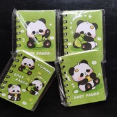 1 gab Kawaii Panda karikatūra A7 spoles piezīmju grāmatiņa 80 lappusēm Kabatas piezīmju grāmatiņa Biroja skola Mācību piederumi Mini Kawaii dienasgrāmatas žurnāls