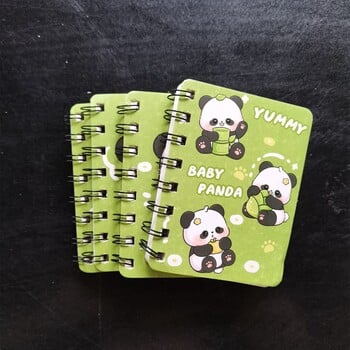 1 τεμ. Kawaii Panda Cartoon A7 Coil Notebook 80 Σελίδες Σημειωματάριο τσέπης Σχολείο εκμάθησης Προμήθειες Mini Kawaii Diary Journal