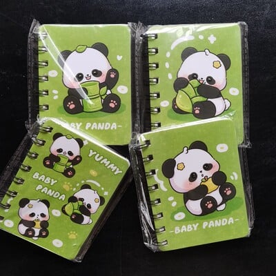 1vnt Kawaii Panda Cartoon A7 ritės nešiojamasis kompiuteris 80 puslapių Kišeninis bloknotas Biuro mokykla Mokymosi reikmenys Mini Kawaii dienoraščio žurnalas