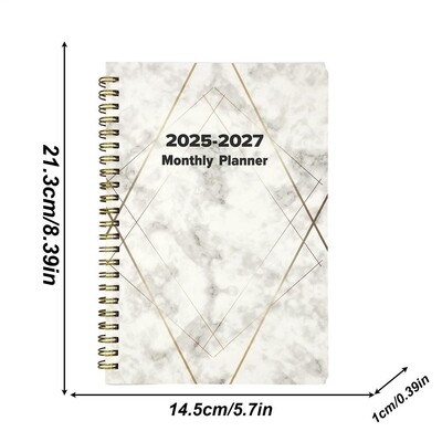 Gada plānotājs 2025.–2027. gadam 3 gadu mēneša plānotājs Kalendāra plānotājs Ikdienas piezīmju grāmatiņas plānotājs 2025.–2027. gada ikdienas aktivitāšu organizētājs