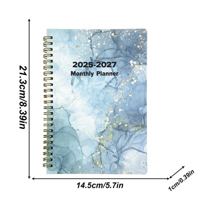 Gada plānotājs 2025.–2027. gadam 3 gadu mēneša plānotājs Kalendāra plānotājs Ikdienas piezīmju grāmatiņas plānotājs 2025.–2027. gada ikdienas aktivitāšu organizētājs