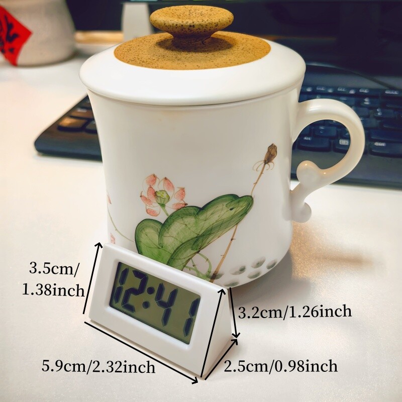 LR1130 Mini ceas de birou alimentat cu baterii Data Afișare oră 12 ore Ceas LCD de masă electronic portabil pentru dormitor mașină de călătorie
