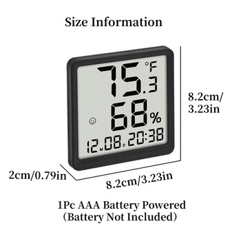 Μίνι φορητό ψηφιακό επιτραπέζιο ρολόι TEMP Υγρασία Ημερομηνία Τροφοδοσία μπαταρίας Επιτραπέζιο ρολόι 12/24 ωρών Μαγνητικό ρολόι τοίχου ψυγείου LCD