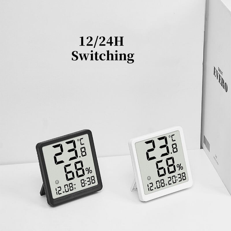 Mini nešiojamas skaitmeninis stalinis laikrodis TEMP drėgmės data su baterijomis maitinamas stalo laikrodis 12/24h magnetinis šaldytuvas LCD sieninis laikrodis