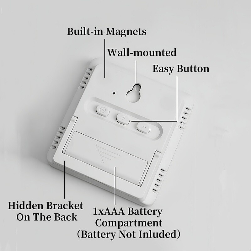 Mini nešiojamas skaitmeninis stalinis laikrodis TEMP drėgmės data su baterijomis maitinamas stalo laikrodis 12/24h magnetinis šaldytuvas LCD sieninis laikrodis