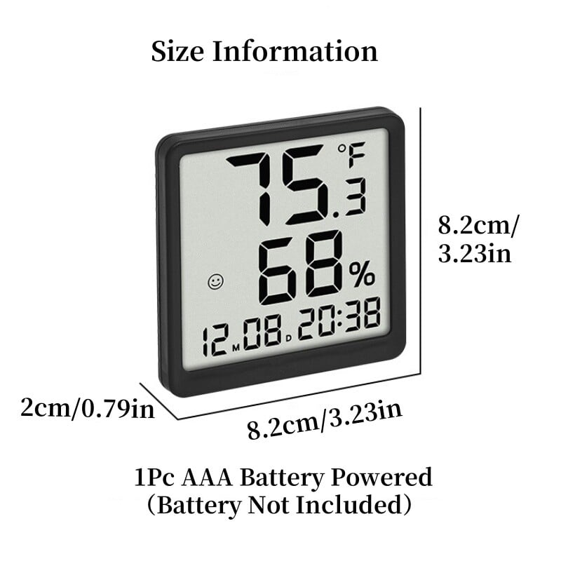 Mini nešiojamas skaitmeninis stalinis laikrodis TEMP drėgmės data su baterijomis maitinamas stalo laikrodis 12/24h magnetinis šaldytuvas LCD sieninis laikrodis