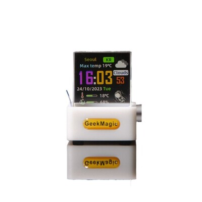 GeekMagic GIFTV Интелигентна метеорологична станция Цифров часовник с GIF анимации Албум Кристален куб Фото дисплей Холографски орнаменти