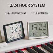 Ceas cu alarmă digitală cu LED Ceas cu alarmă digitală electronică cu ecran Ceas de birou pentru biroul de acasă cu iluminare din spate, afișare a temperaturii