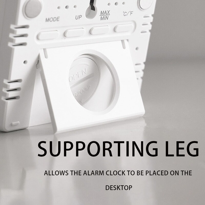 Ceas cu alarmă digitală cu LED Ceas cu alarmă digitală electronică cu ecran Ceas de birou pentru biroul de acasă cu iluminare din spate, afișare a temperaturii