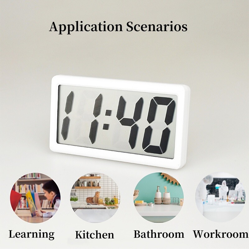 1vnt mini baterijomis maitinamas skaitmeninis stalinis laikrodis Laikas data 12 valandų ekranas stalo laikrodis Sieninis LCD laikrodis su 4 vnt AG10 baterija