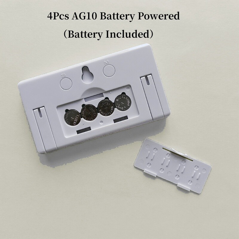 1vnt mini baterijomis maitinamas skaitmeninis stalinis laikrodis Laikas data 12 valandų ekranas stalo laikrodis Sieninis LCD laikrodis su 4 vnt AG10 baterija