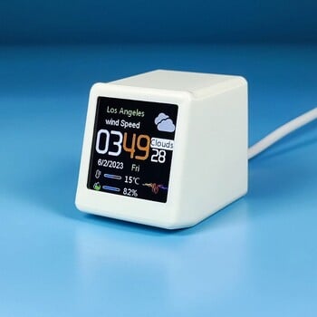 Ηλεκτρονικό άλμπουμ Smart Clock USB Charging WiFi Weather Forecast Station Plastic with Full Screen Gif Animation Mini Desk Clocks