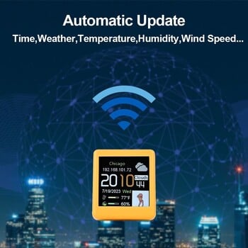 Ηλεκτρονικό άλμπουμ Smart Clock USB Charging WiFi Weather Forecast Station Plastic with Full Screen Gif Animation Mini Desk Clocks