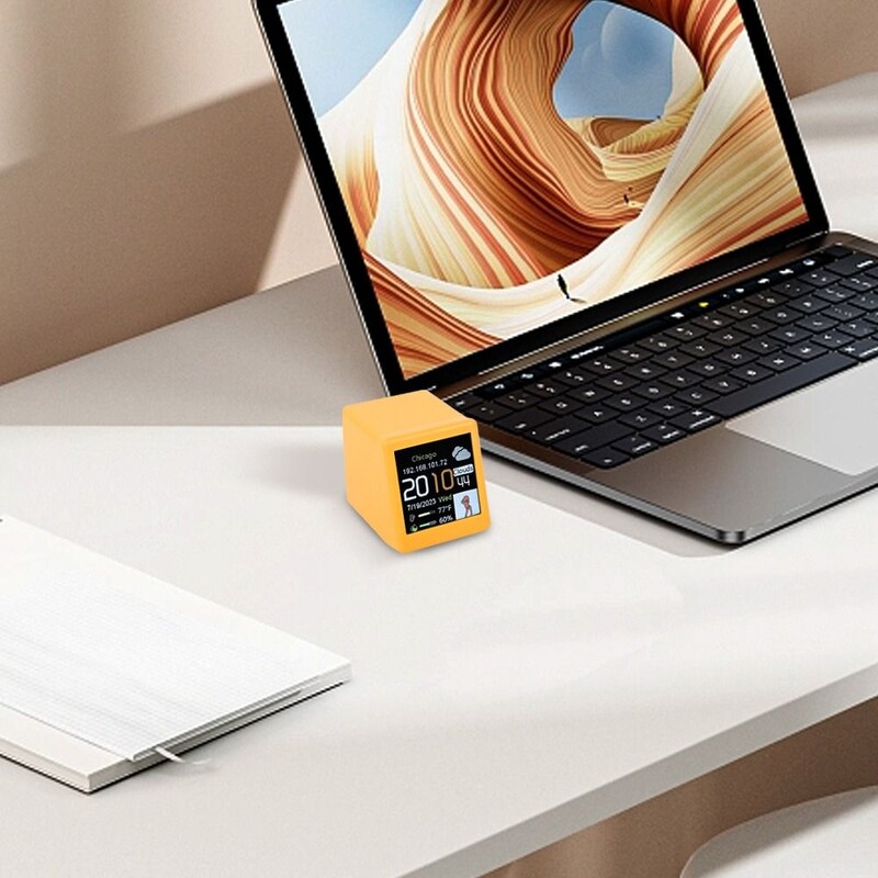 Lectronic Album Pametni sat USB punjenje WiFi Stanica za vremensku prognozu Plastika s Gif animacijom preko cijelog zaslona Mini stolni satovi