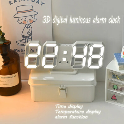 Nordic LED Digitalni zidni satovi Budilica Viseći sat Kalendar Termometar Elektronički digitalni satovi Stolni satovi s odgodom