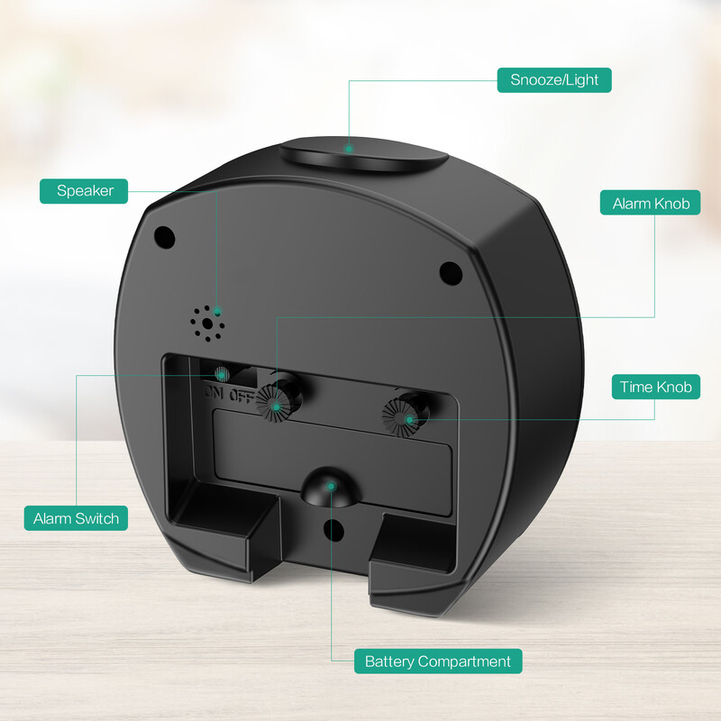 ORIA tihe budilice Analogne budilice za osobe koje spavaju bez otkucavanja Noćni sat sa svjetlom za spavaću sobu Uredski stol