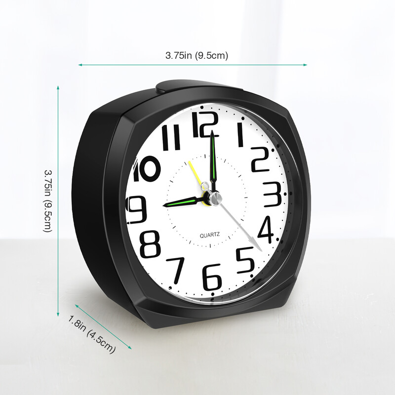 ORIA tihe budilice Analogne budilice za osobe koje spavaju bez otkucavanja Noćni sat sa svjetlom za spavaću sobu Uredski stol