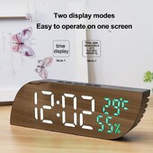 Ceas cu alarmă digital cu oglindă LED cu afișaj mare Funcție de amânare automată a alarmei Ceas electronic de birou Dormitor Birou acasă