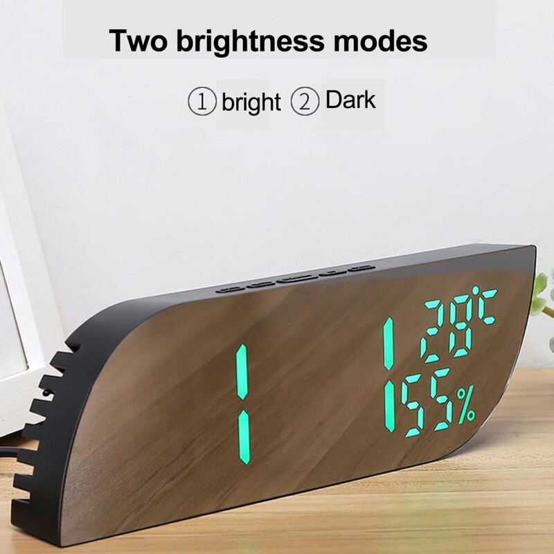 Ceas cu alarmă digital cu oglindă LED cu afișaj mare Funcție de amânare automată a alarmei Ceas electronic de birou Dormitor Birou acasă