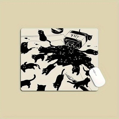 Mousepad pisică neagră, mic, birou, computer, birou, covoraș, masă, tastatură
