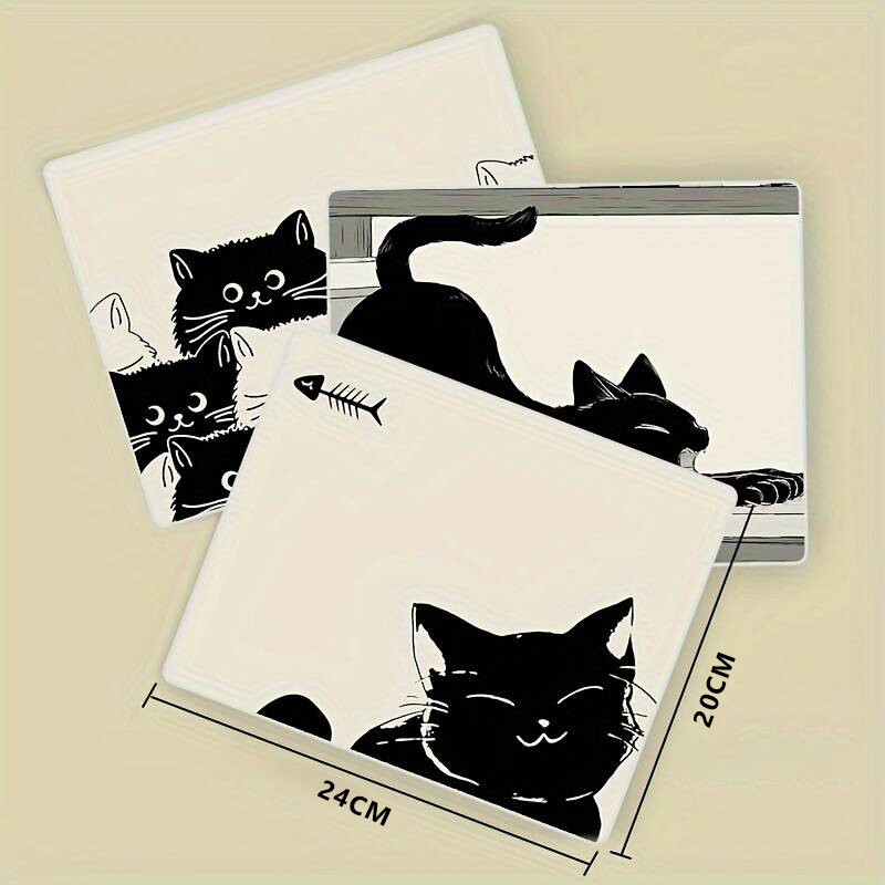 Mousepad pisică neagră, mic, birou, computer, birou, covoraș, masă, tastatură