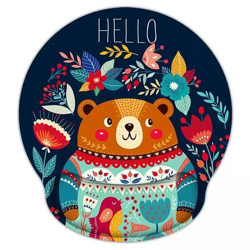 Cute Animals Mouse Pad Suport pentru încheietura mâinii-3D Ergonomic Moale Anti-alunecare Suport pentru încheietura mâinii Mat Suport Mouse Pad pentru computer pentru birou PC