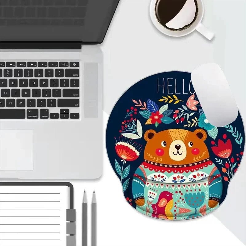 Cute Animals Mouse Pad Suport pentru încheietura mâinii-3D Ergonomic Moale Anti-alunecare Suport pentru încheietura mâinii Mat Suport Mouse Pad pentru computer pentru birou PC