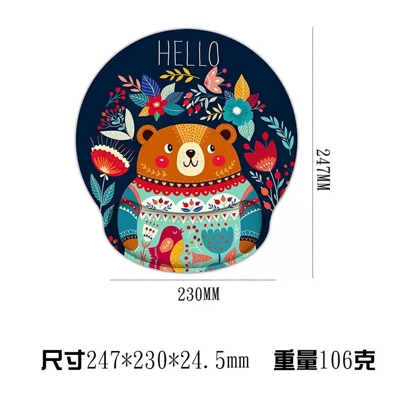 Cute Animals Mouse Pad Suport pentru încheietura mâinii-3D Ergonomic Moale Anti-alunecare Suport pentru încheietura mâinii Mat Suport Mouse Pad pentru computer pentru birou PC