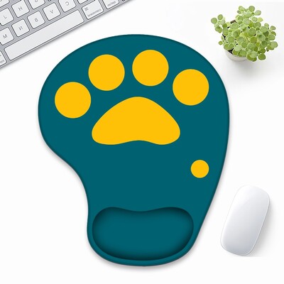 Tampă de mouse cu suport pentru încheietura mâinii labe de pisică drăguță Tampă de mouse ergonomică pentru jocuri din silicon Accesorii confortabile de birou Kawaii