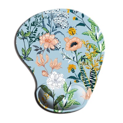 Tampă de mouse ergonomică Flowers cu suport pentru încheietura mâinii, tampoane de mouse drăguțe bază de cauciuc anti-alunecare pentru biroul acasă, lucrul, studiul, jocul pe computer