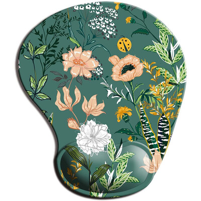 Tampă de mouse ergonomică Flowers cu suport pentru încheietura mâinii, tampoane de mouse drăguțe bază de cauciuc anti-alunecare pentru biroul acasă, lucrul, studiul, jocul pe computer