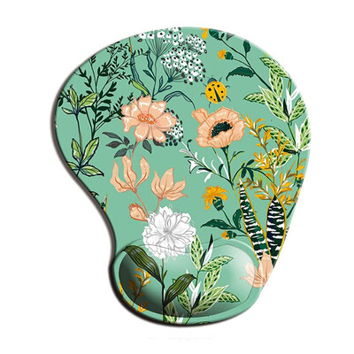 Tampă de mouse ergonomică Flowers cu suport pentru încheietura mâinii, tampoane de mouse drăguțe bază de cauciuc anti-alunecare pentru biroul acasă, lucrul, studiul, jocul pe computer