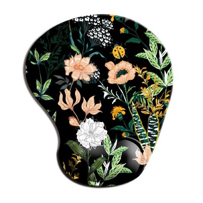 Tampă de mouse ergonomică Flowers cu suport pentru încheietura mâinii, tampoane de mouse drăguțe bază de cauciuc anti-alunecare pentru biroul acasă, lucrul, studiul, jocul pe computer