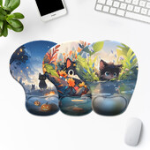 Little Black Cat In The Jungle Mouse Pad pentru încheietura mâinii, ergonomic, moale, anti-alunecare, suport pentru sprijin pentru încheietura mâinii, mouse Pad pentru computer pentru birou, computer