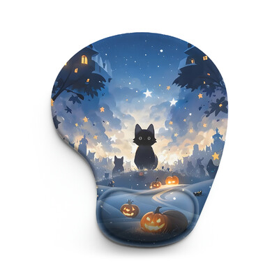 Little Black Cat In The Jungle Mouse Pad pentru încheietura mâinii, ergonomic, moale, anti-alunecare, suport pentru sprijin pentru încheietura mâinii, mouse Pad pentru computer pentru birou, computer