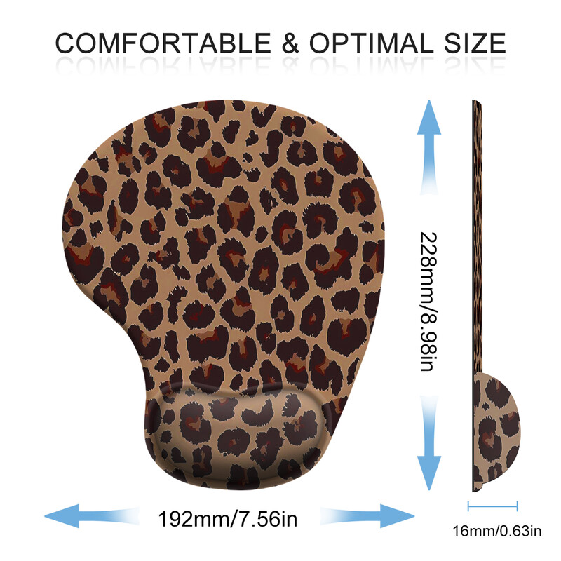Mouse Pad cu imprimeu leopard pentru încheietura mâinii, ergonomic, moale, anti-alunecare, suport pentru suport pentru încheietura mâinii, mouse Pad pentru computer pentru birou, computer