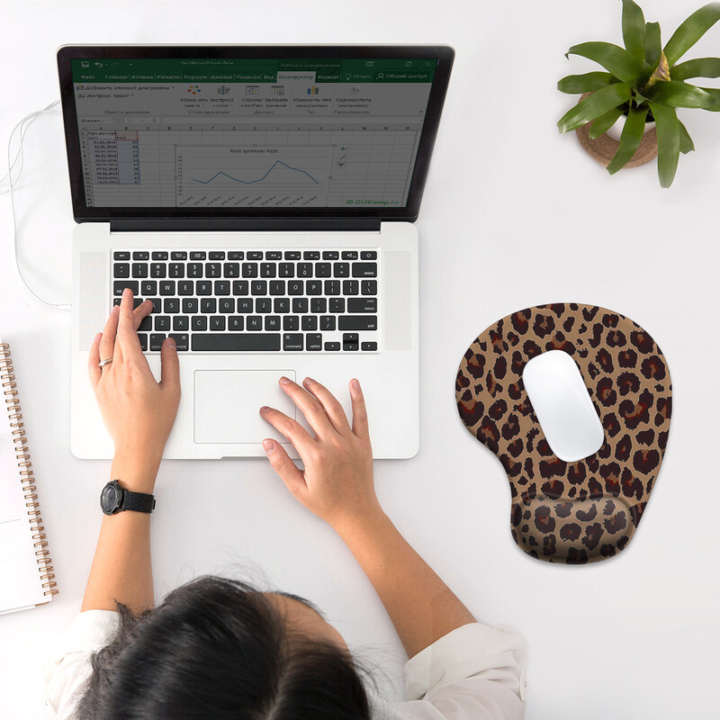 Mouse Pad cu imprimeu leopard pentru încheietura mâinii, ergonomic, moale, anti-alunecare, suport pentru suport pentru încheietura mâinii, mouse Pad pentru computer pentru birou, computer