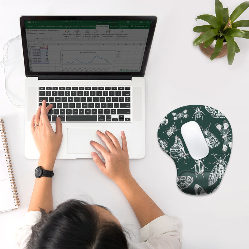 Insect World Mouse Pad pentru încheietura mâinii, ergonomic, moale, anti-alunecare, suport pentru sprijin pentru încheietura mâinii, mouse Pad pentru computer pentru birou PC