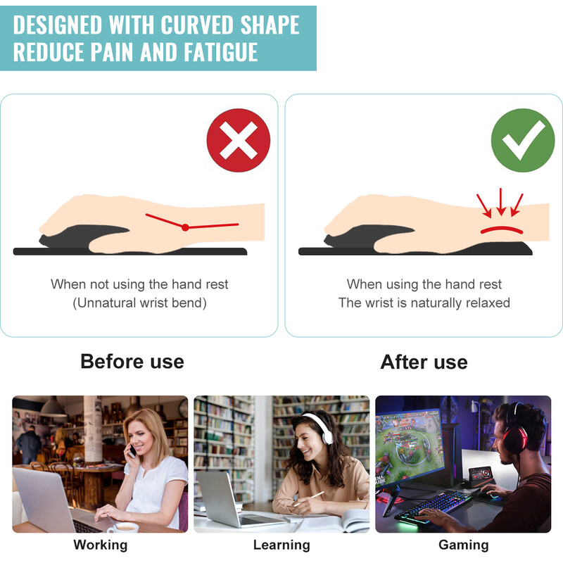 Tampă de mouse cu design de cerneală pentru clădire și copac. Încheietură ergonomică, moale, anti-alunecare, suport pentru sprijin pentru încheietura mâinii, mouse pad pentru computer, pentru birou, computer