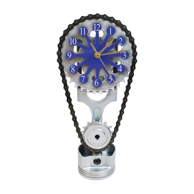 Ceas cu rotițe rotative din metal Ceas cu lanț motorizat pentru camera de zi, dormitor, cămine, școli, ceas cu lanț, instrument de decorare