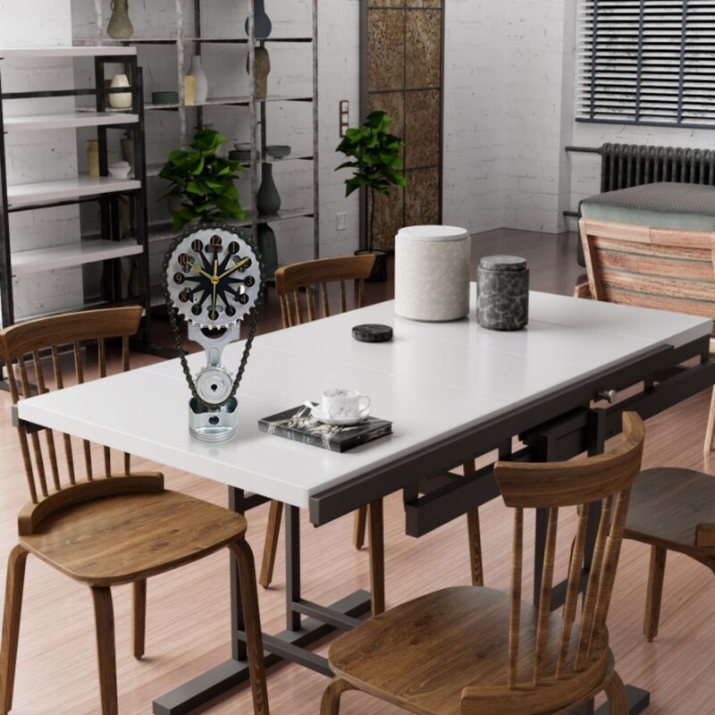 Ceas cu rotițe rotative din metal Ceas cu lanț motorizat pentru camera de zi, dormitor, cămine, școli, ceas cu lanț, instrument de decorare