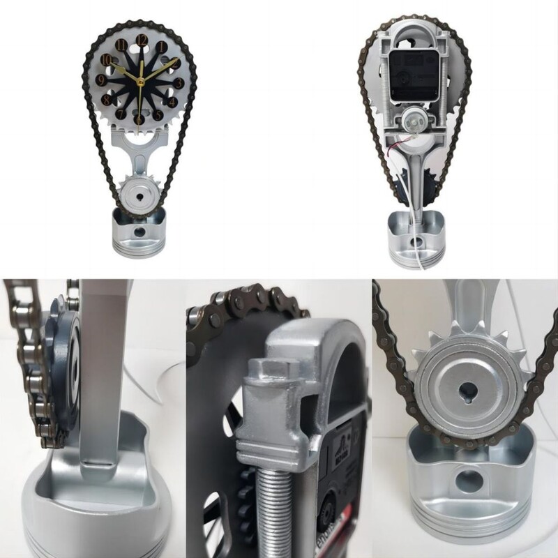 Ceas cu rotițe rotative din metal Ceas cu lanț motorizat pentru camera de zi, dormitor, cămine, școli, ceas cu lanț, instrument de decorare