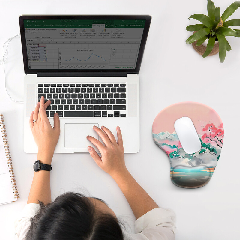 1 buc. Un încântător peisaj Mouse Pad pentru încheietura mâinii, ergonomic, moale, anti-alunecare, suport pentru sprijin pentru încheietura mâinii, mouse Pad pentru computer pentru birou, PC