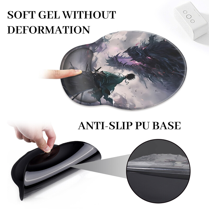 1 buc. Tampă de mouse pentru băiat curajos, pentru încheietura mâinii, ergonomică, moale, anti-alunecare, suport pentru suport pentru încheietura mâinii.