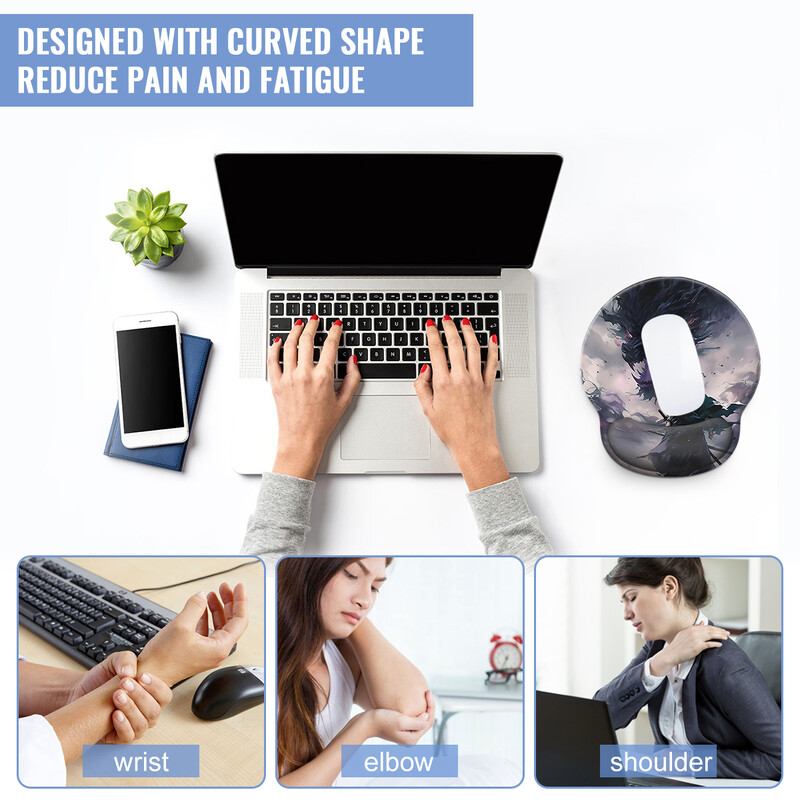 1 buc. Tampă de mouse pentru băiat curajos, pentru încheietura mâinii, ergonomică, moale, anti-alunecare, suport pentru suport pentru încheietura mâinii.