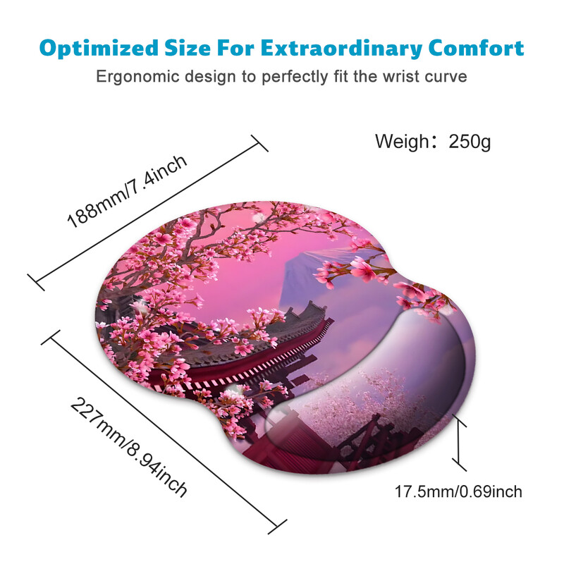 1 buc. Tampă de mouse pentru grădinărit peisagistic pentru încheietura mâinii, ergonomică, moale, anti-alunecare, suport pentru sprijin pentru încheietura mâinii.