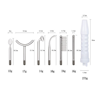 Σετ οργάνων Ηλεκτροθεραπείας υψηλής συχνότητας Σετ 7 τεμαχίων Σετ 4 τεμαχίων Σετ 6 τεμαχίων Αξεσουάρ οργάνων ομορφιάς Γυάλινος σωλήνας Ηλεκτροθεραπείας Ηλεκτροθεραπεία